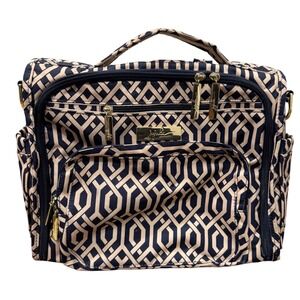 Jujube BFF Diaper Bag Duchess Navy Cream Geometric Backpack Messenger Bag